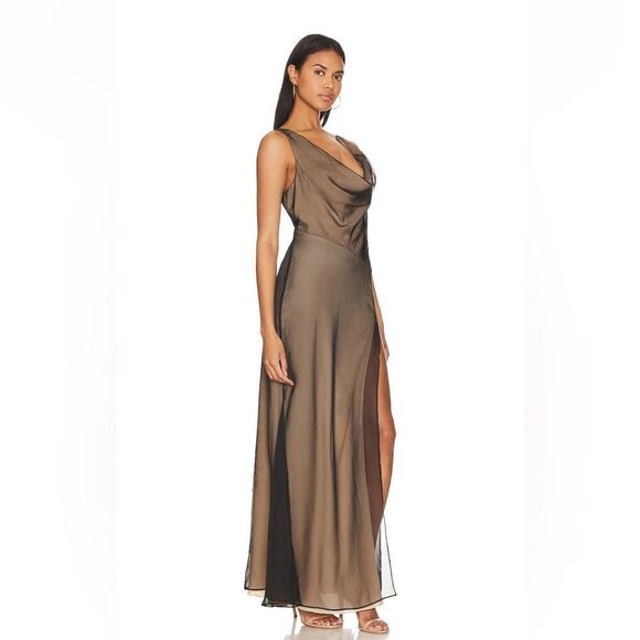 NBD x Revolve Galla gown in  Black and Nude - Picture 4 of 9